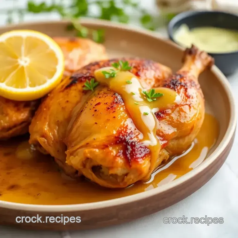 Roast Chicken with Sweet Lemon Sauce presentation