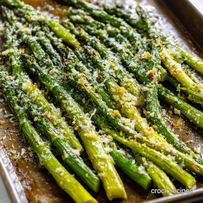 Roasted Asparagus with Lemon Parmesan Spring on a Plate presentation