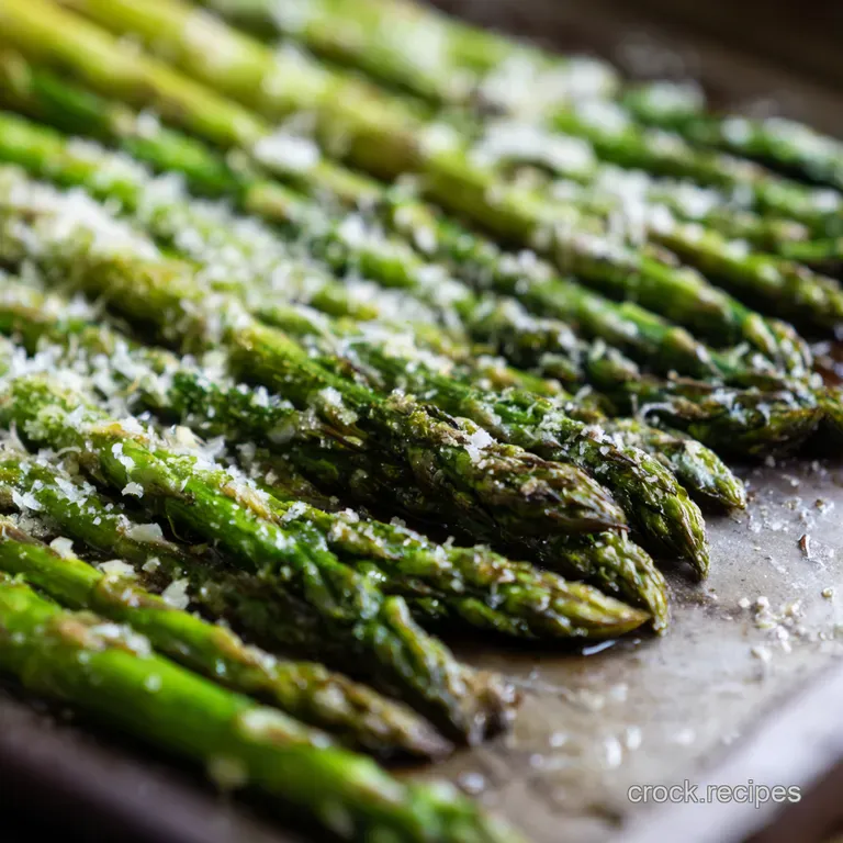 Roasted Asparagus with Lemon Parmesan Spring on a Plate