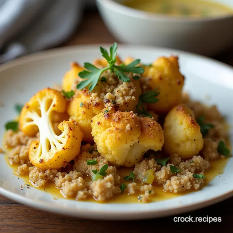 Rich Roasted Butter Cauliflower with Herby Crumble