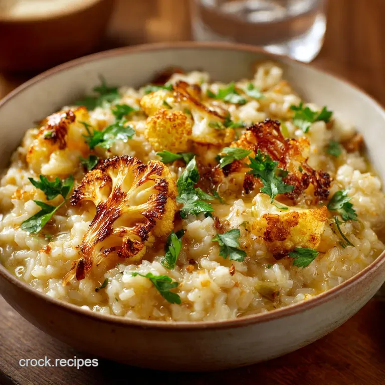Cauliflower Risotto: the Cheesy Roasted Brown Butter Comfort Dish presentation