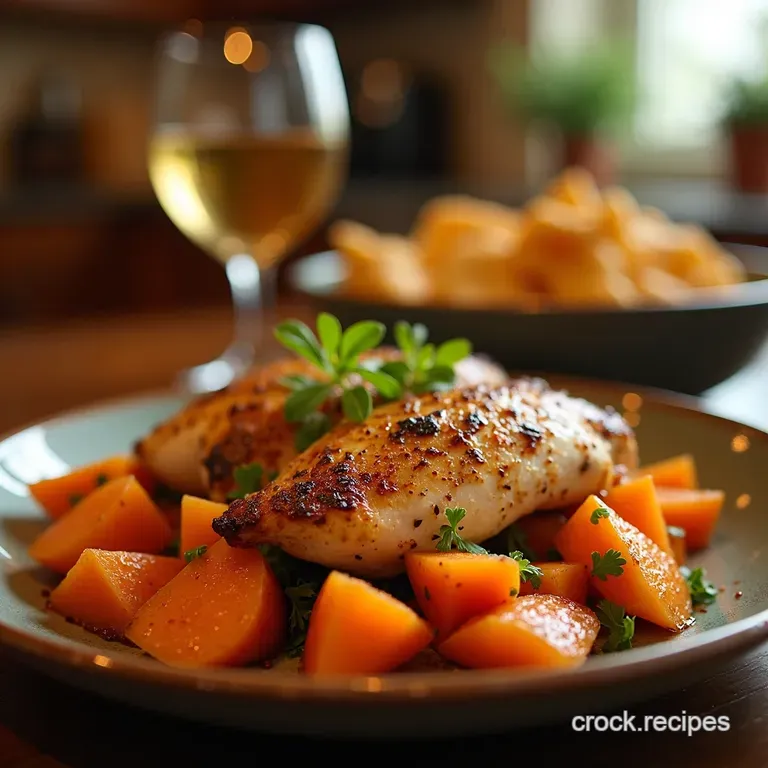 Roasted Chicken and Sweet Potato Salad with MapleDijon presentation