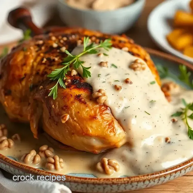 Roast Chicken with Creamy Walnut Sauce