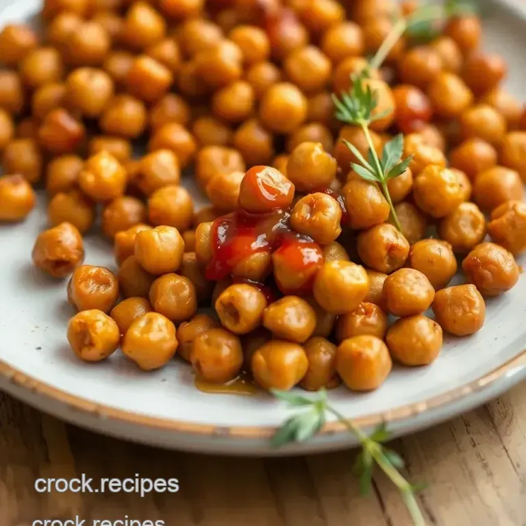 Savory-Sweet Roast Chickpeas with Spicy Honey Glaze presentation