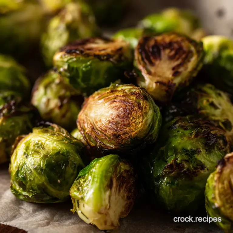 Roasted Frozen Brussels Sprouts with Balsamic Glaze presentation