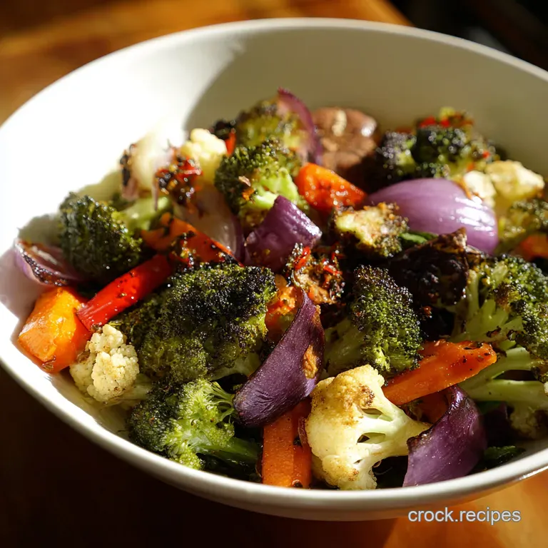 Roasted Rainbow Veggie Salad with LemonHerb Dressing