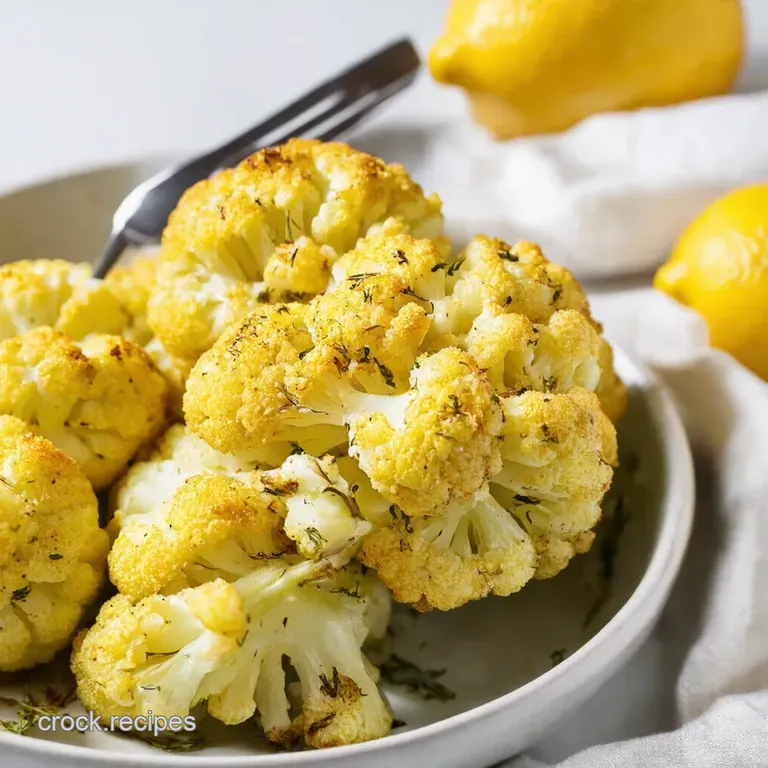 Roasted Whole Cauliflower with Garlicky Lemon Herb Crust