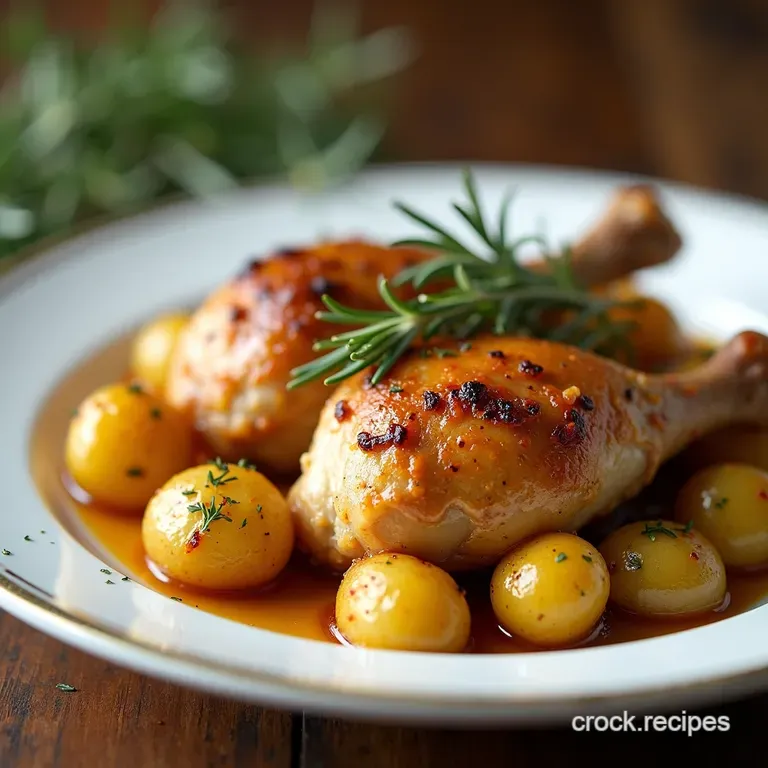 Rosemary Garlic Roasted Chicken with Crispy Potatoes