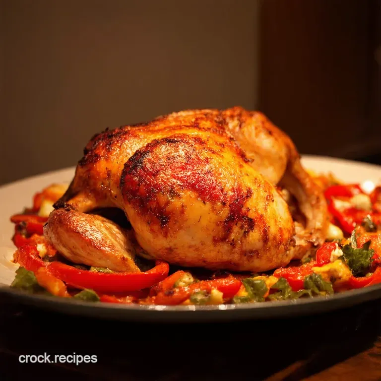 Rotisserie Chicken Platter with Roasted Peppers More presentation