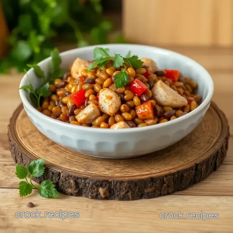 Sautéed Lentils Chicken Hearty Salad presentation