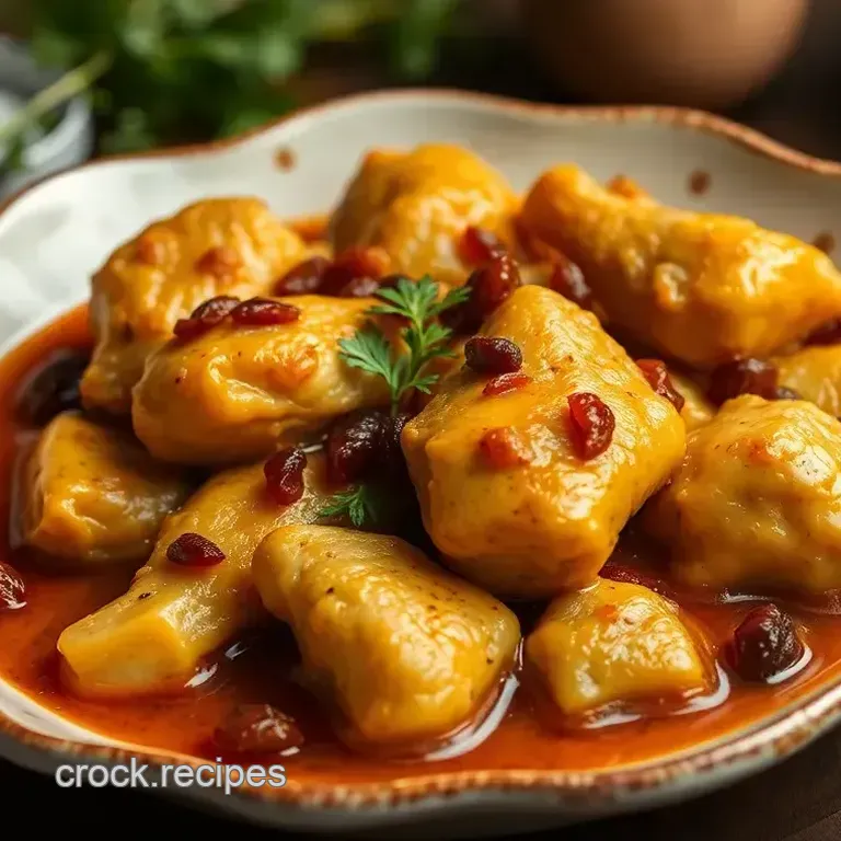Simmered Chicken with Saffron & Raisins