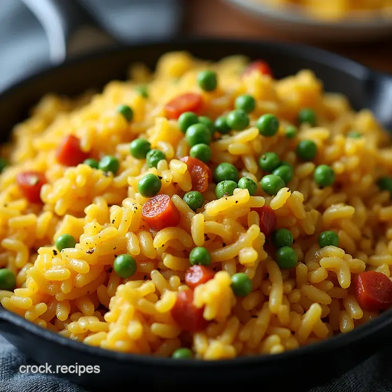 The SunKissed Skillet Spanish Saffron Rice with Chorizo Peas