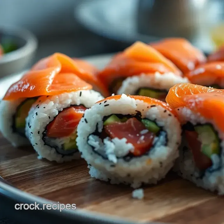 Salmon-Top Sushi Rolls: A Taste of the Ocean!