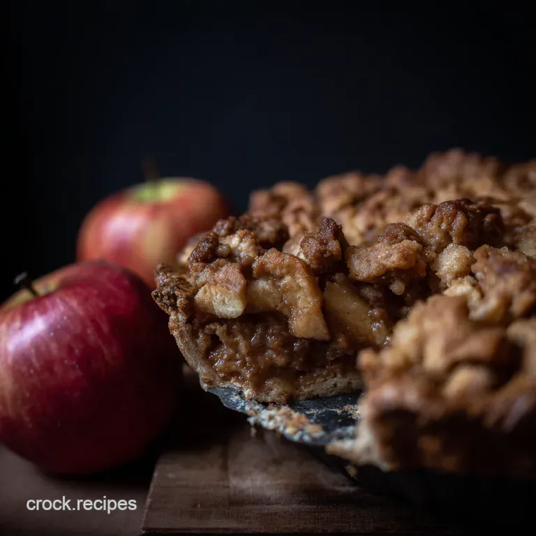 Sausage and Apple Crumble Topped Pie with Cheddar Herb Crust presentation