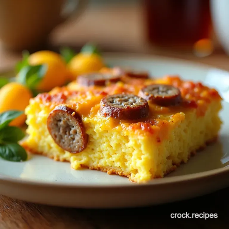 The No Fuss Weekend Sausage Egg Cheese Breakfast Casserole presentation