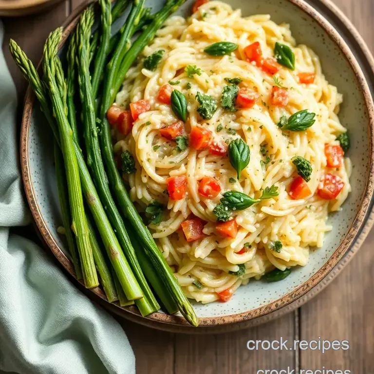 Sautéed Asparagus Risotto Primavera Delight presentation