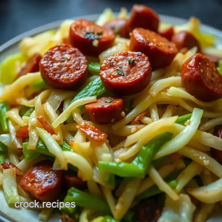Savory Cabbage & Sausage Stir-Fry presentation