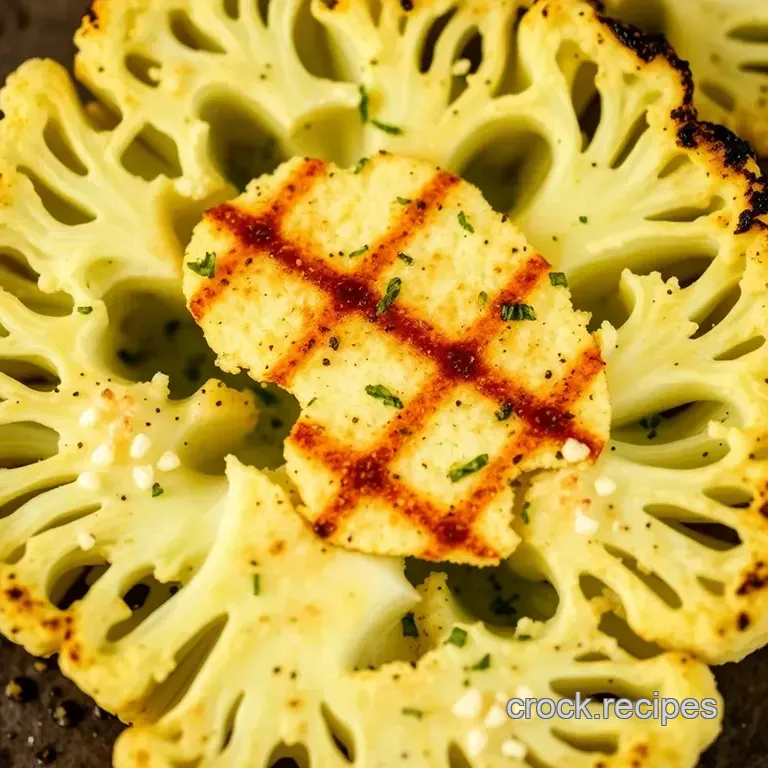 Savory Grilled Cauliflower Steak with Herb Marinade presentation