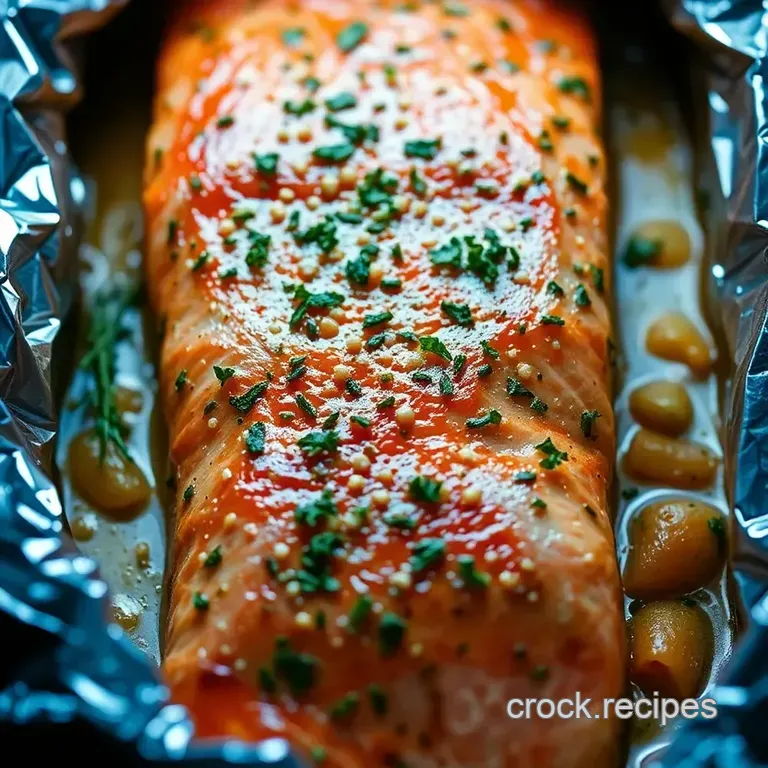 Savory Oven Baked Salmon in Foil presentation