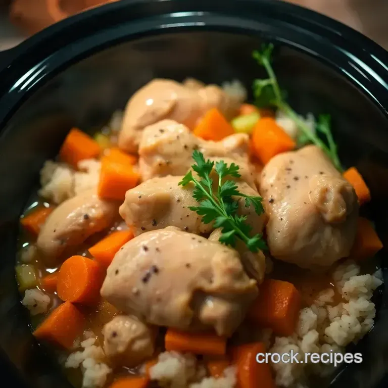 Savory Slow Cooker Chicken with Herbs and Veggies presentation