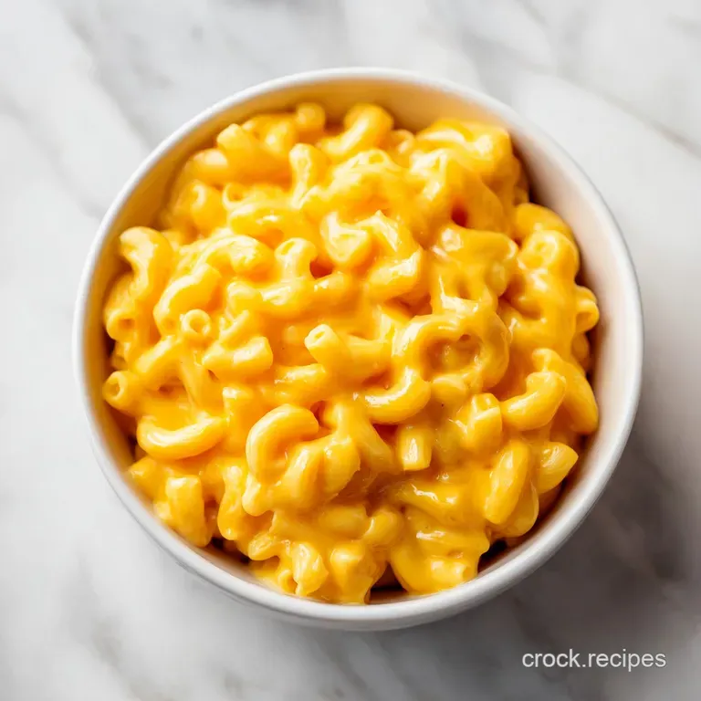 Elegant portion of mac and cheese, featuring visible cheddar strands and a rich, creamy sauce. Garnished with herbs on a w...