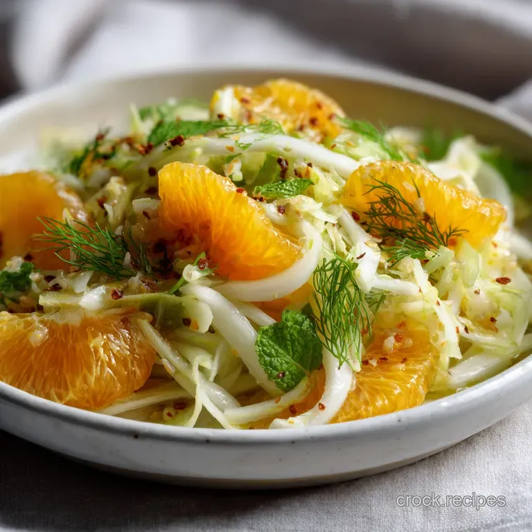 Fennel and Orange Salad: Honey-Mint Vinaigrette presentation