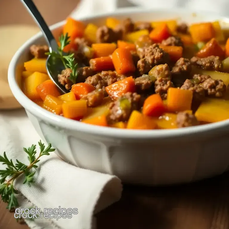Shepherd s Pie with Sweet Potato and Herb Topping presentation