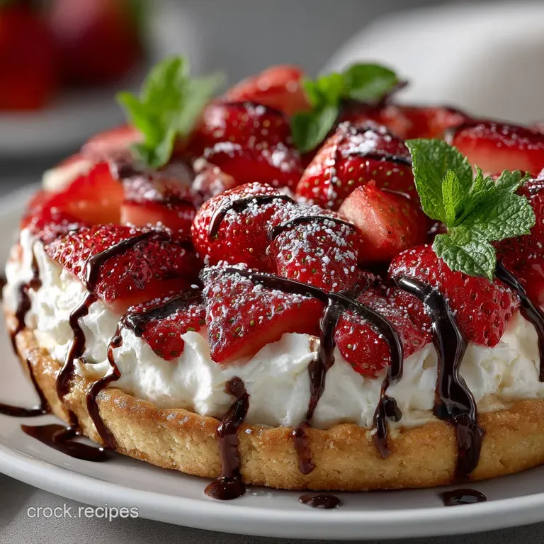 The Showstopper Easter Egg Fruit Pizza with Strawberry Cream Cheese Swirl presentation