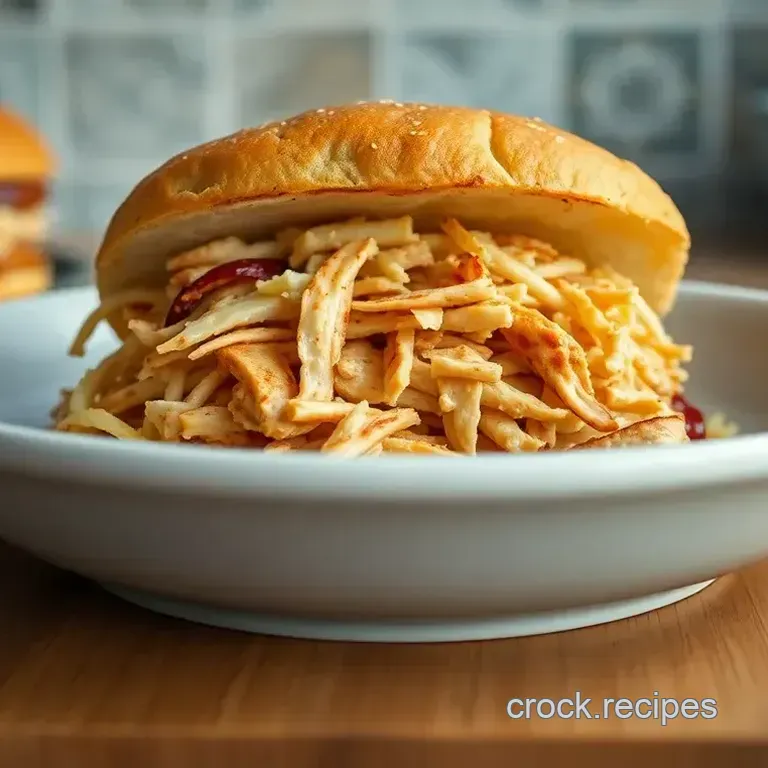 Shredded Chicken Sandwiches with Tangy Slaw and Honey Mustard Dressing