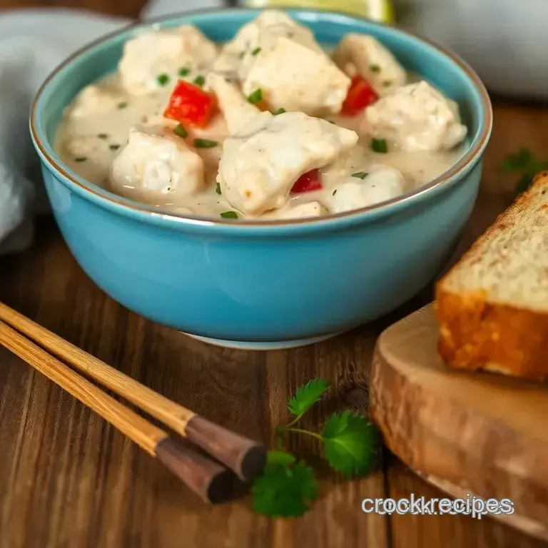 Creamy Coconut Thai Simmered Chicken presentation