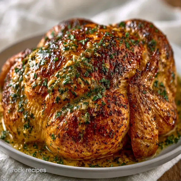 Sliced succulent poultry breasts with shimmering golden skin served on a white ceramic plate with a lemon wedge