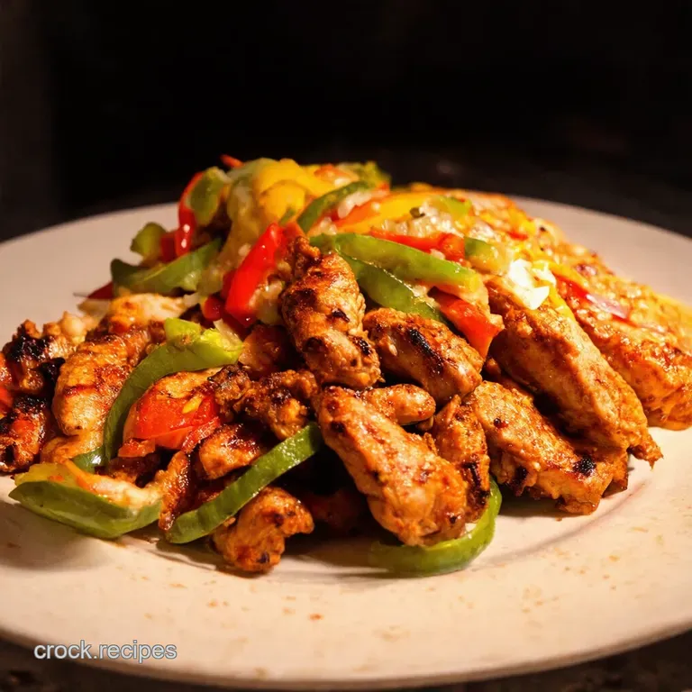 Sizzling Grilled Chicken Fajitas Fiesta on a Plate presentation
