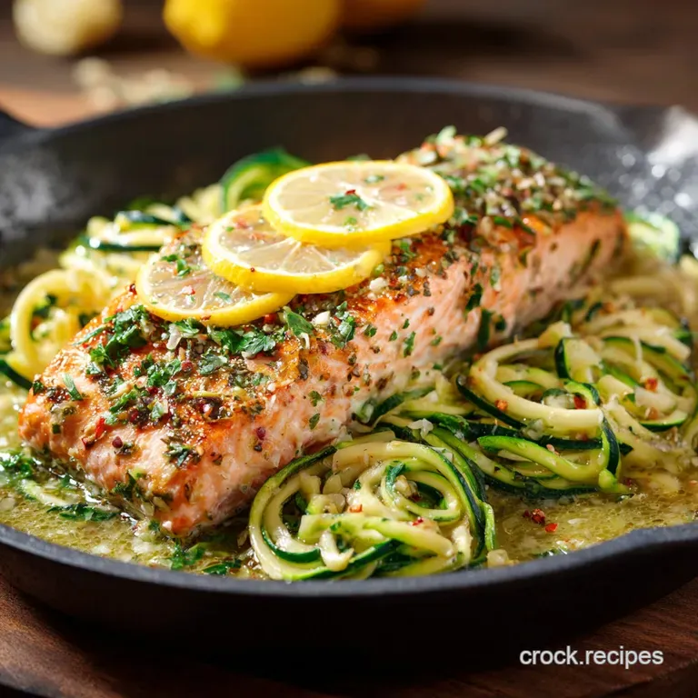 27Minute Lemon Garlic Butter Salmon with Zucchini Noodles Quick Keto Dinner