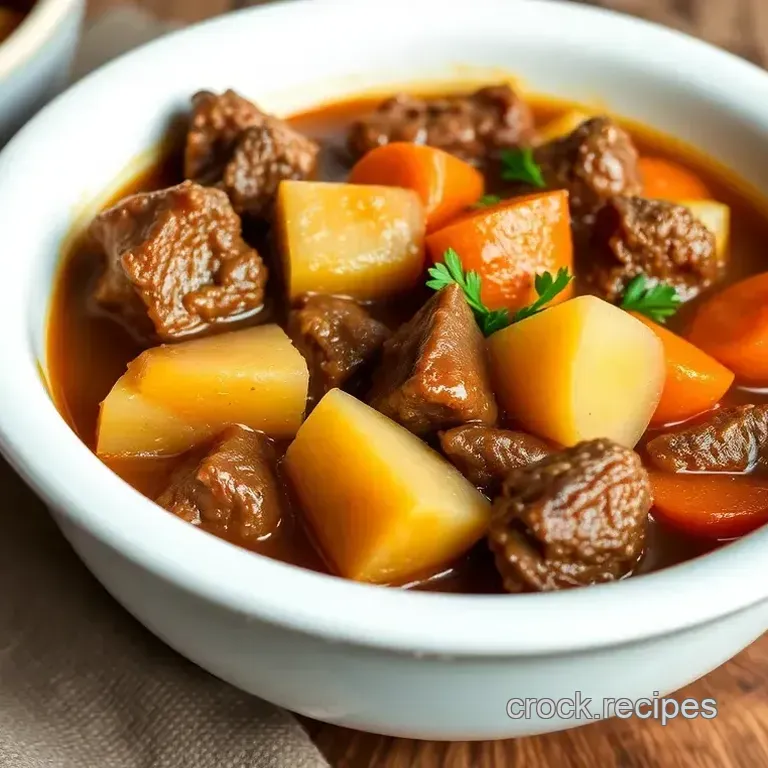 Slow-Cooked Beef Stew in a Crock Pot with Locking Lid