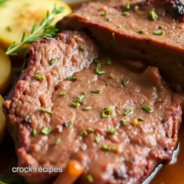 Slow-Cooked Herb and Garlic Deer Roast presentation