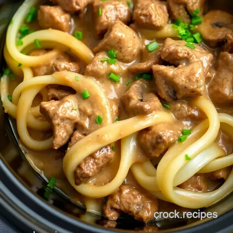 Slow Cooker Beef Stroganoff presentation