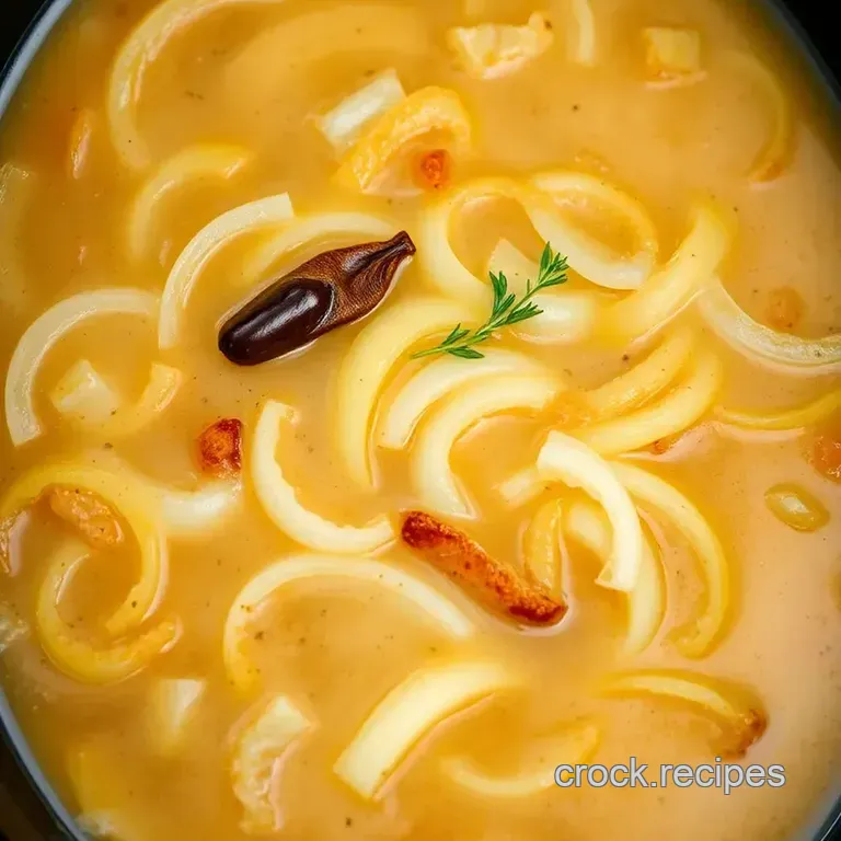 Slow-Cooked Bliss: Crockpot French Onion Soup presentation