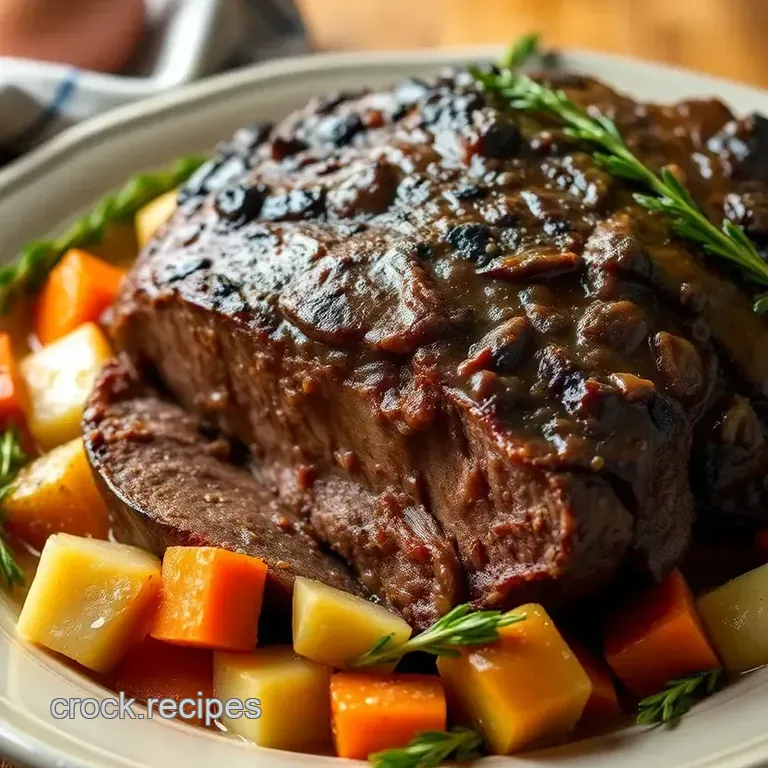 Slow-Cooked Elk Roast in a Crock Pot presentation
