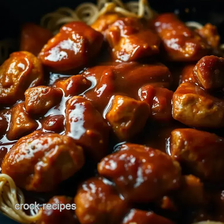 Slow-Cooked Sweet and Tangy BBQ Chicken presentation