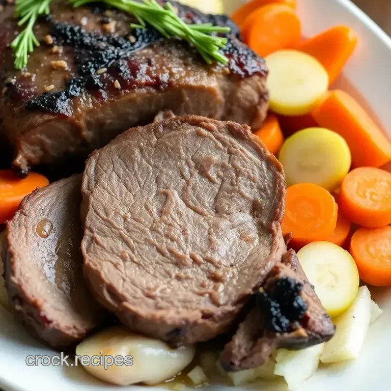Slow-Cooked Deer Meat Roast in Crock Pot presentation