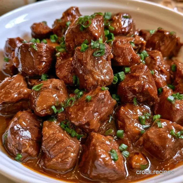 Glazed beef slices arranged over fluffy white rice with vibrant green bok choy and a sprinkle of toasted sesame.