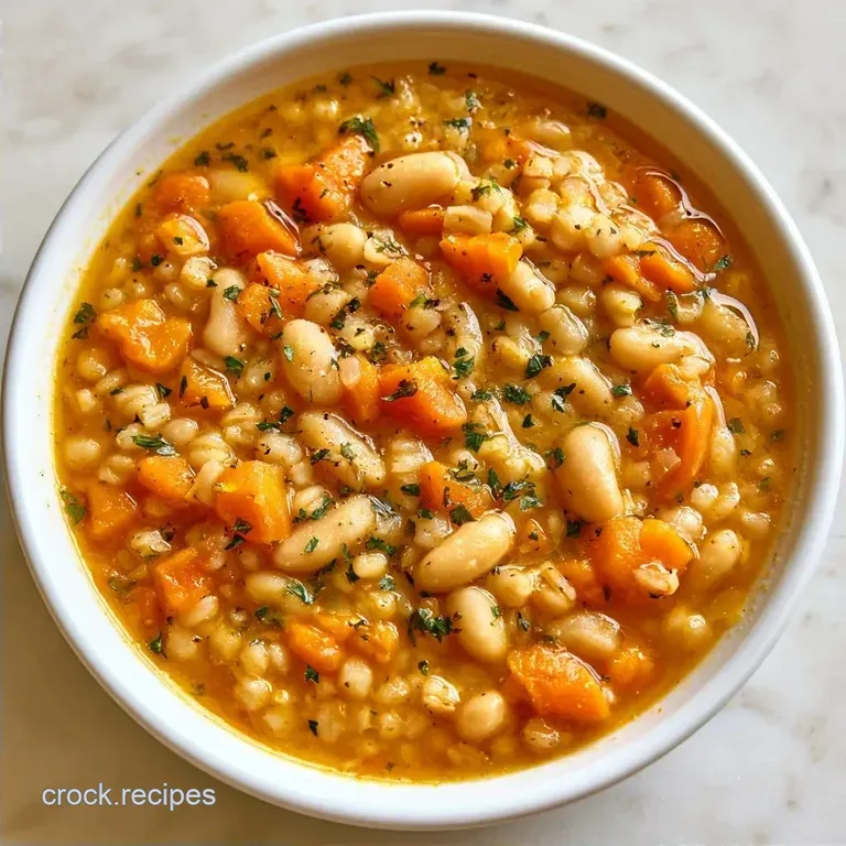 Slow Cooker Bean and Barley Soup with Pearled Barley