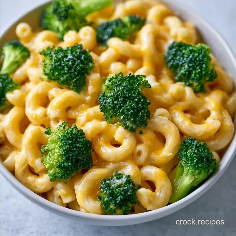 Creamy Slow Cooker Broccoli Cheddar Mac