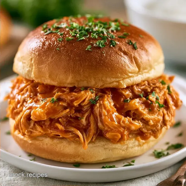 Slow Cooker Buffalo Chicken Sandwiches with Cream Cheese