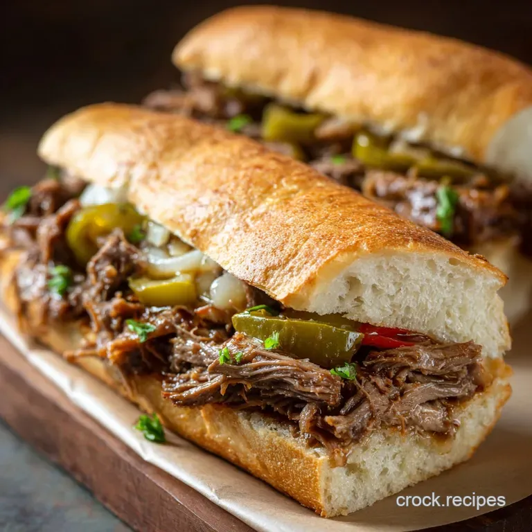 Slow Cooker Italian Beef Sandwiches: Authentic Chicago Style Made Easy presentation