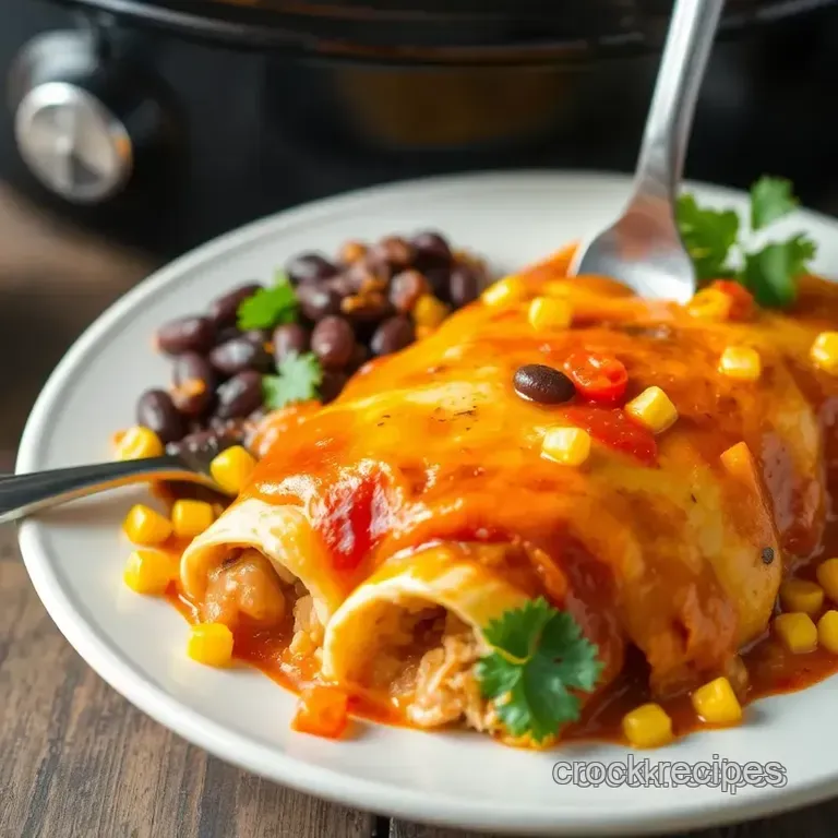 Crock Pot Chicken Enchiladas presentation