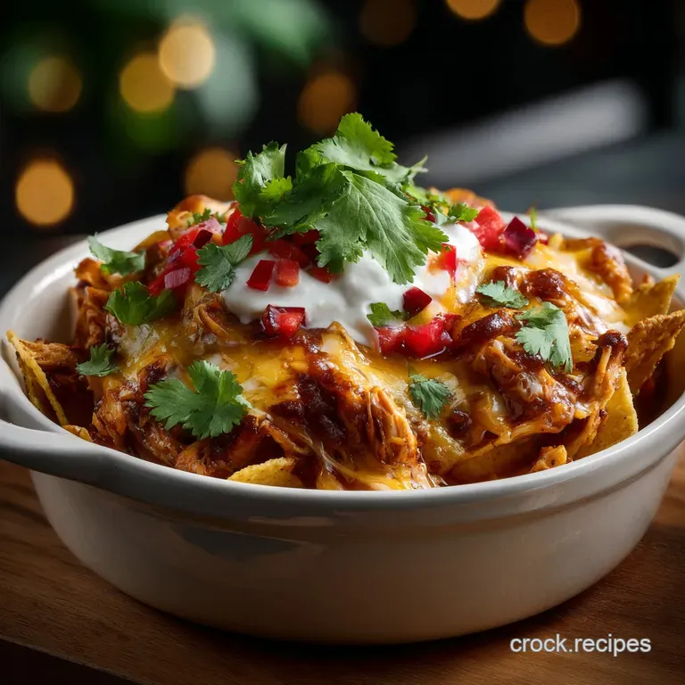 Easy Slow Cooker Chicken Nachos Recipe presentation