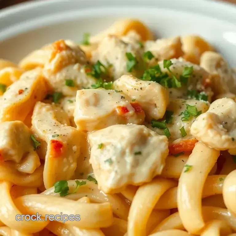 Crock Pot Garlic Parmesan Chicken Pasta