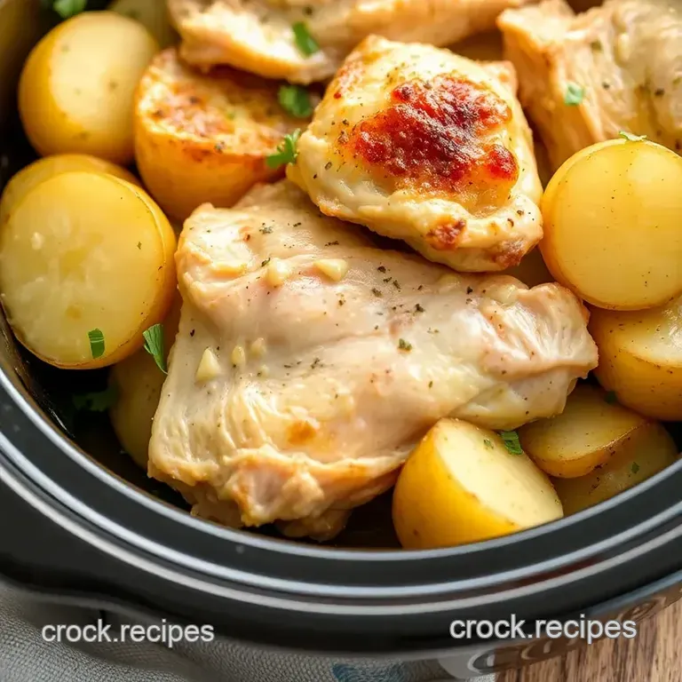Crock Pot Herb-Roasted Chicken and Potatoes presentation