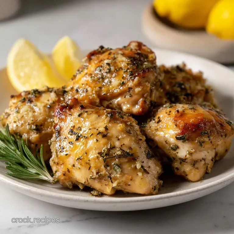 Slow Cooker Chicken Thighs - Herbed Lemon Garlic presentation